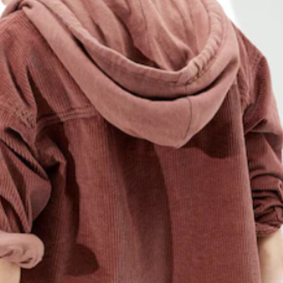 Authentic American Eagle Outfitters New Cropped Corduroy Hooded Jacket NWOT - Picture 4 of 6